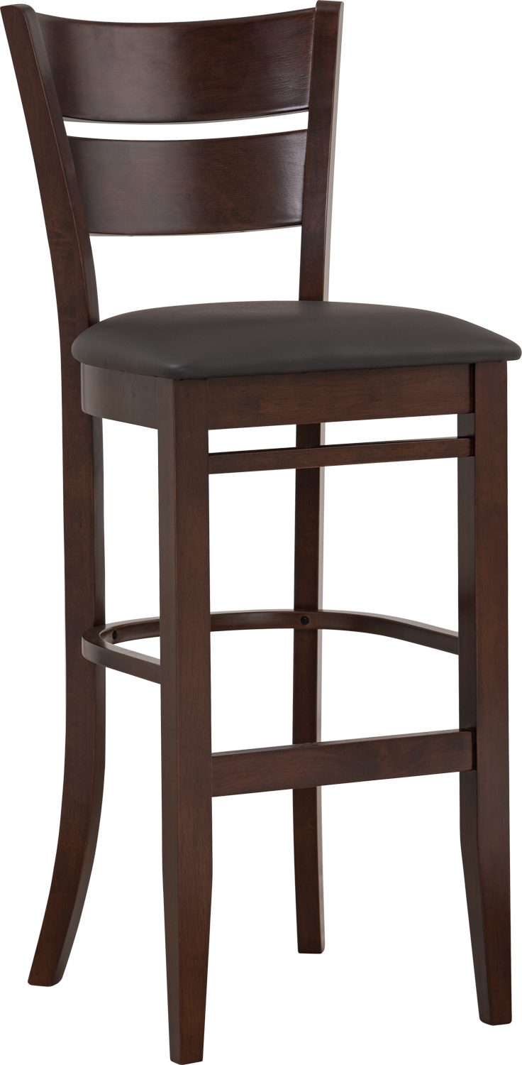 Barhocker Vollholz Kunstleder Dunkelbraun Grace